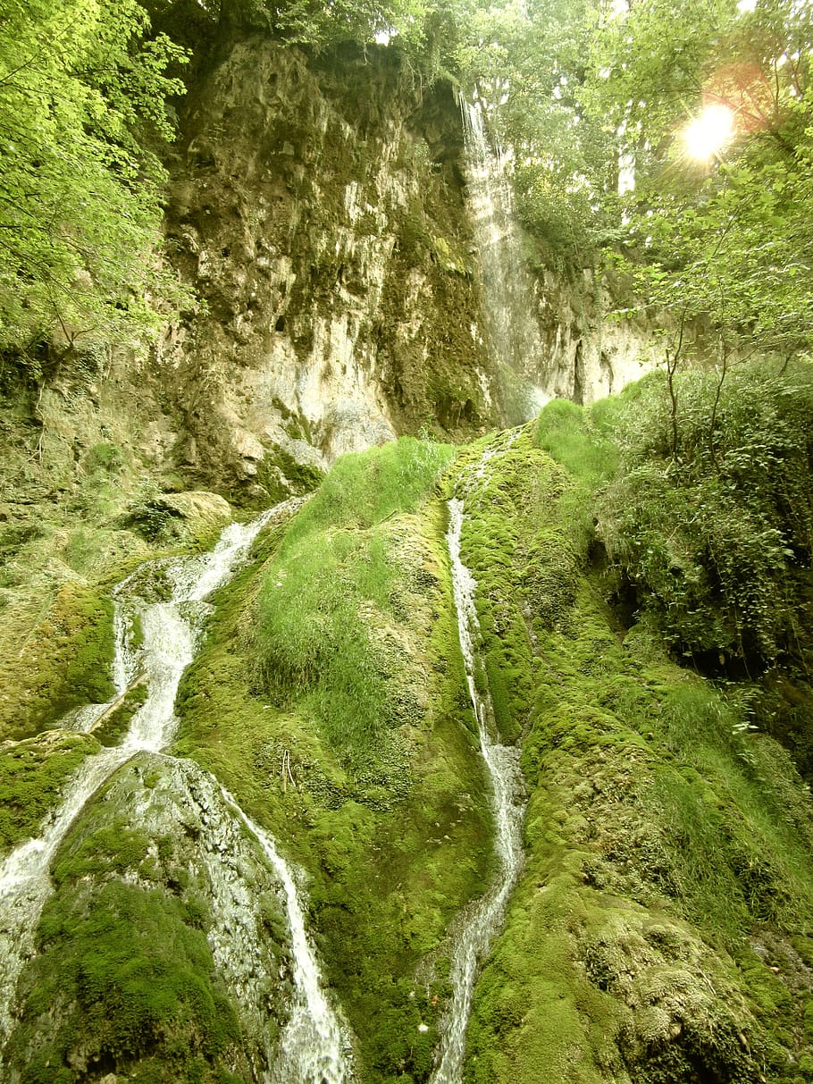 waterfall, nature, cascade, plant, scenics - nature, beauty in nature HD wallpaper