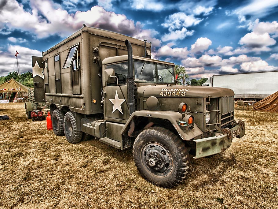 Hd Wallpaper Grey Military Truck On Camp During Daytime Army Vehicle Transportation Wallpaper Flare