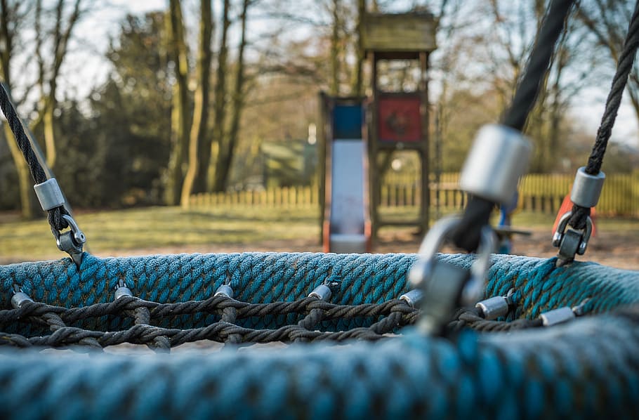playground, swing, dew, equipment, leisure, wood, pleasure HD wallpaper