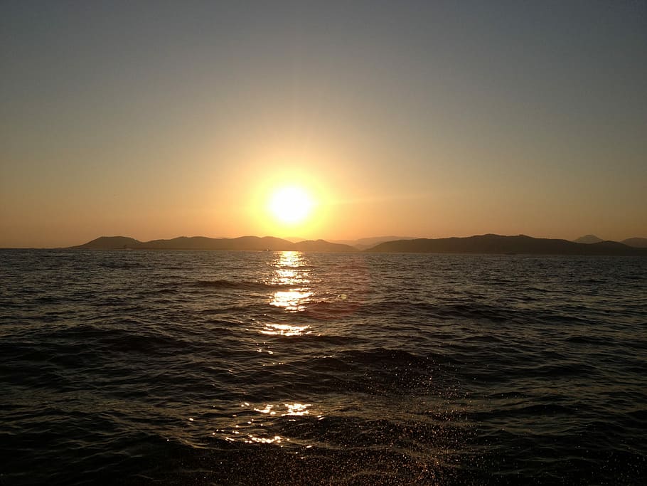 Sunset, Summer, sea, freedom, nature, sunlight, sky, water HD wallpaper
