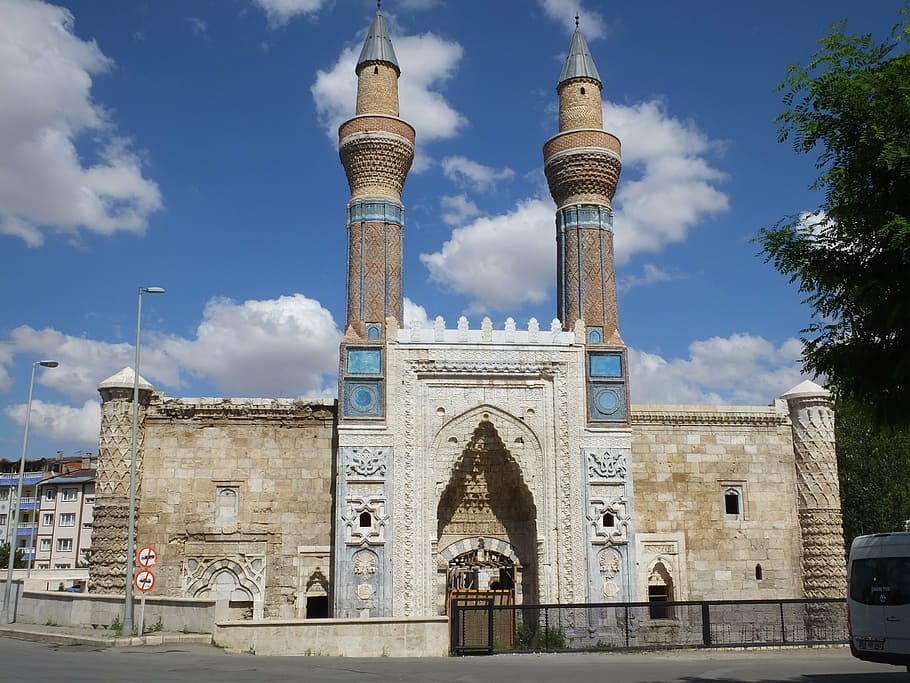 turkey, sivas, mosque, gök medrese, architecture, built structure, HD wallpaper