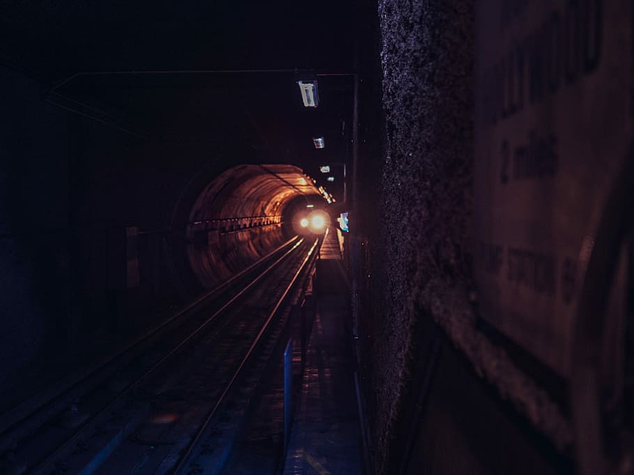 gray concrete tunnel with narrow pathway, brown concrete tunnel HD wallpaper