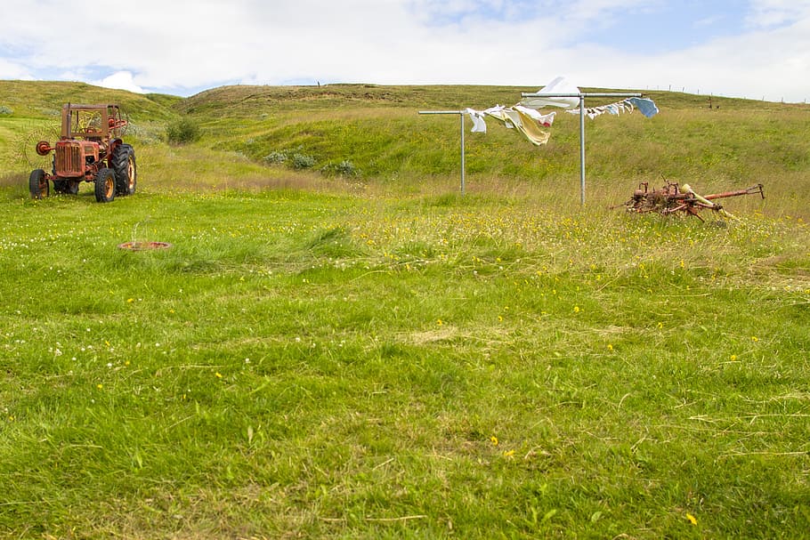 Laundry, Clothes Line, Hang, dry laundry, out, iceland, grass HD wallpaper