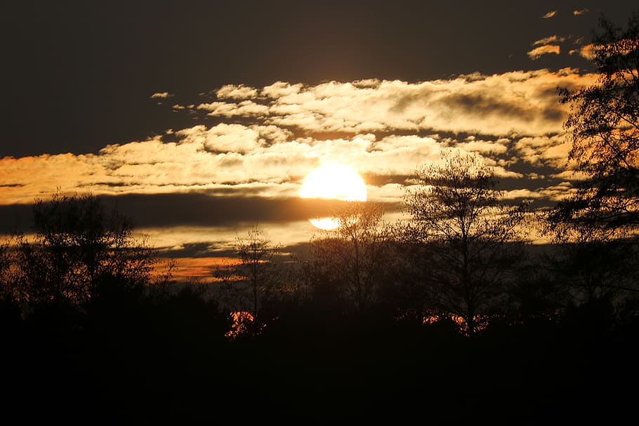 sunset, abendstimmung, evening sky, romance, dusk, sunlight HD wallpaper