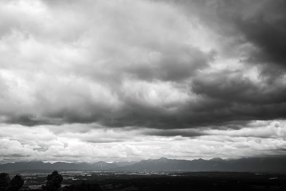 Alpine, Clouds, Atmosphere, threatening, mood, autumn, mountains HD wallpaper