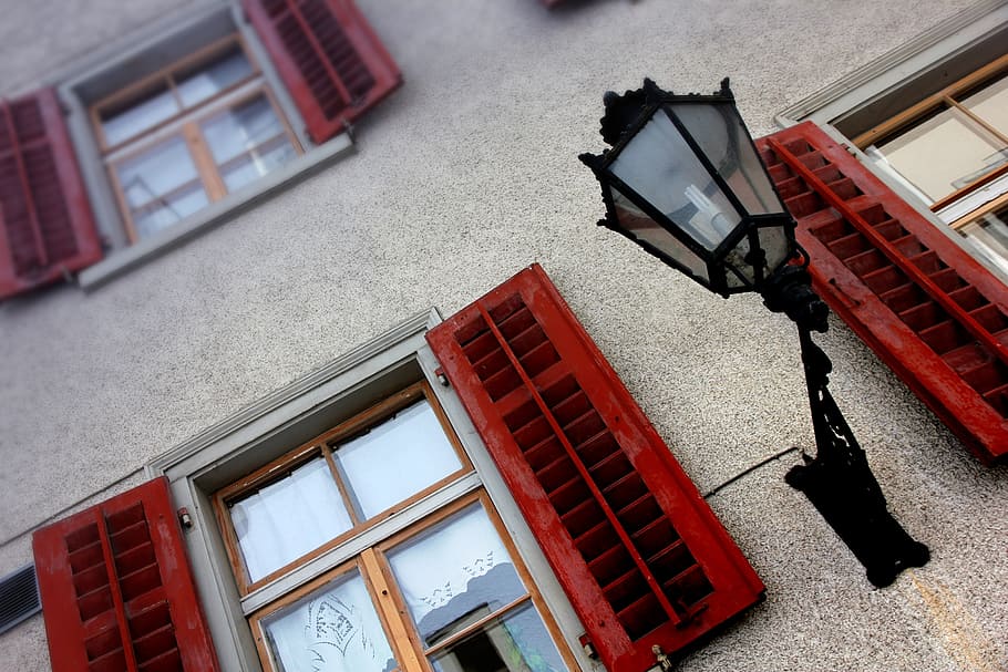 lantern, window, shutters, architecture, facade, travel, lamp HD wallpaper