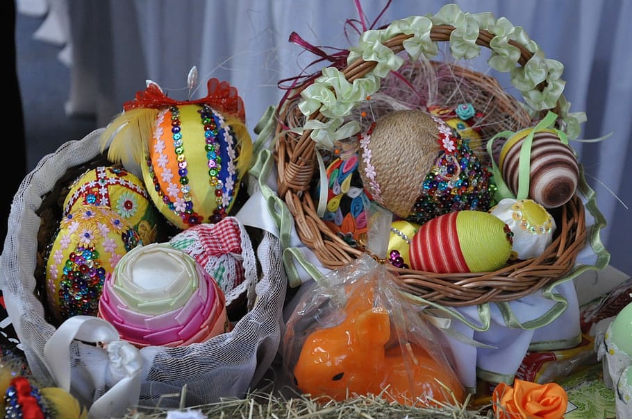 easter, handicraft, basket, choice, variation, food and drink HD wallpaper