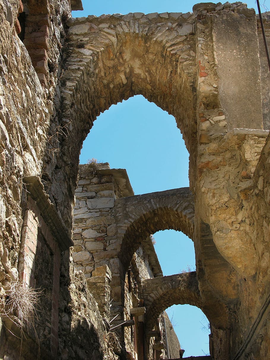 chios, vaults, old town, blue sky, greek island, arch, architecture