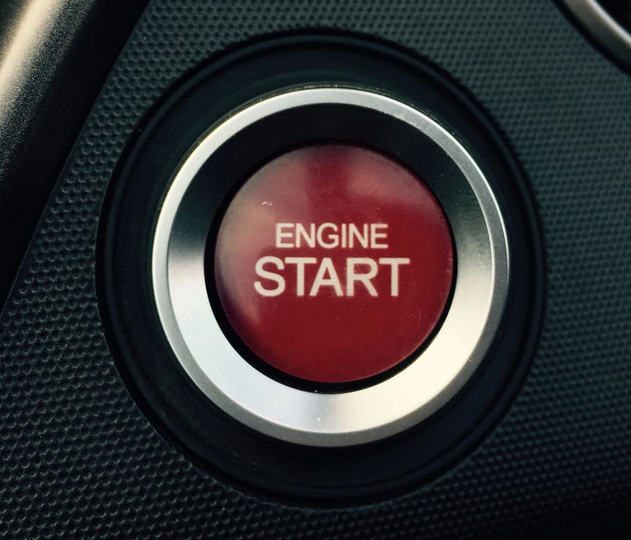 red Engine Start button, beginning, car, auto, the vehicle HD wallpaper