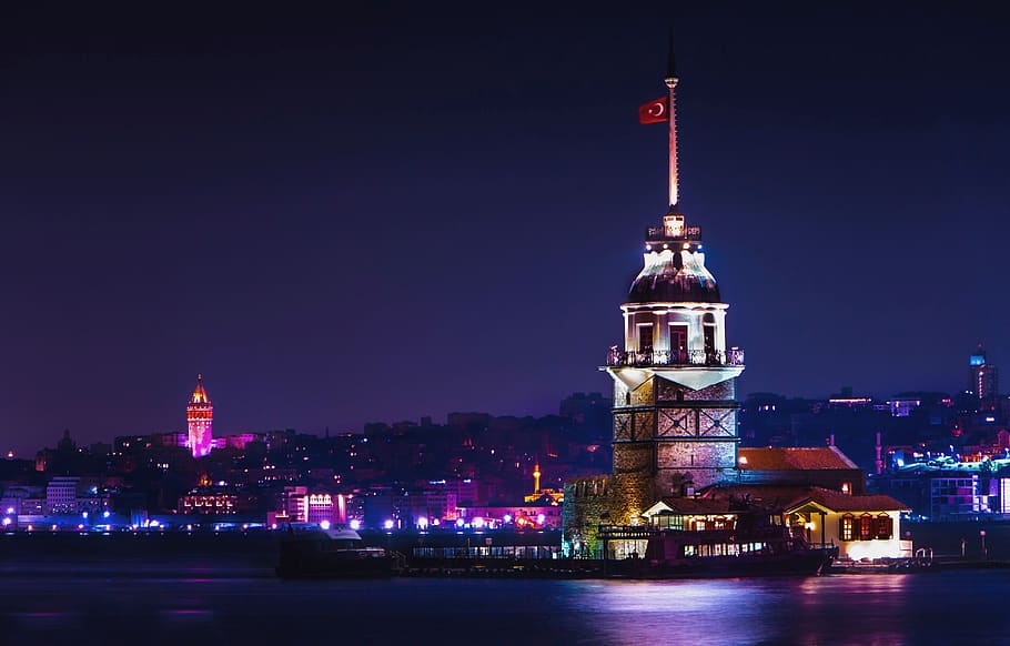 kizkulesi, istanbul, city, bosphorus, culture, ship, landscape