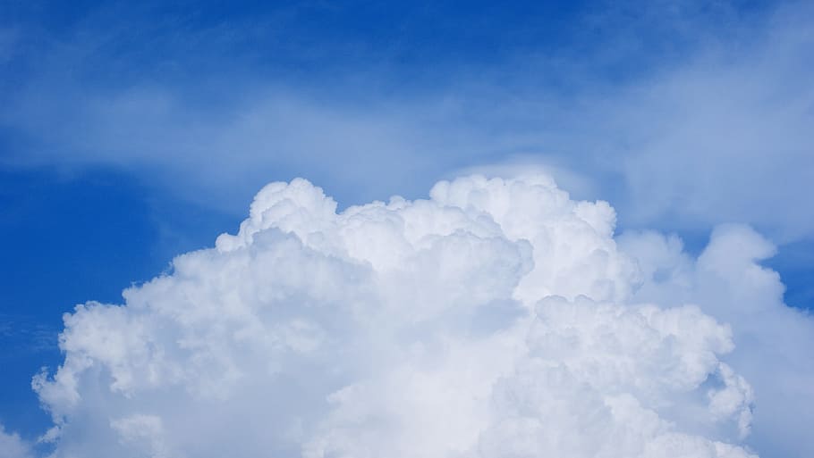 clouds during daytime, cumulus clouds, White Clouds, sky, heaven HD wallpaper