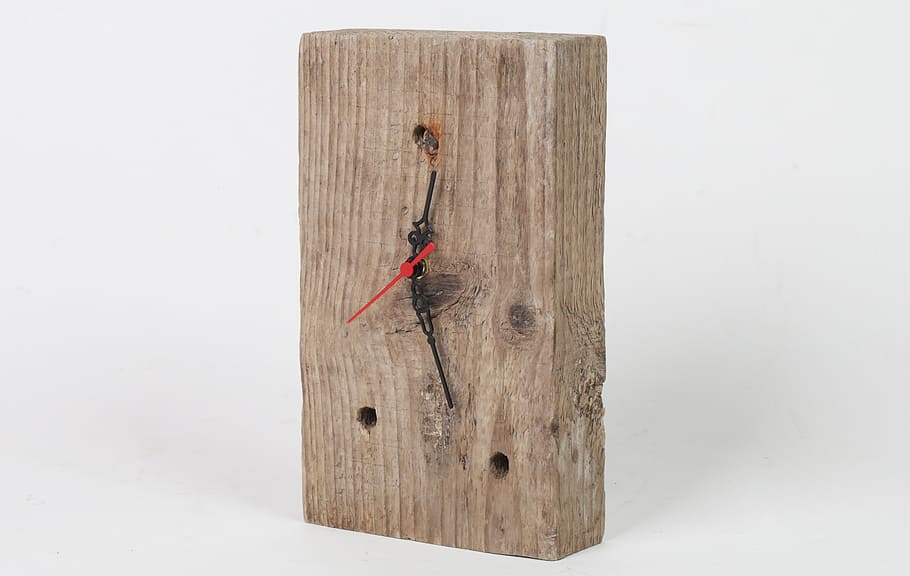 clock, wall, table, watch, hour, design, vintage, wood, driftwood HD wallpaper