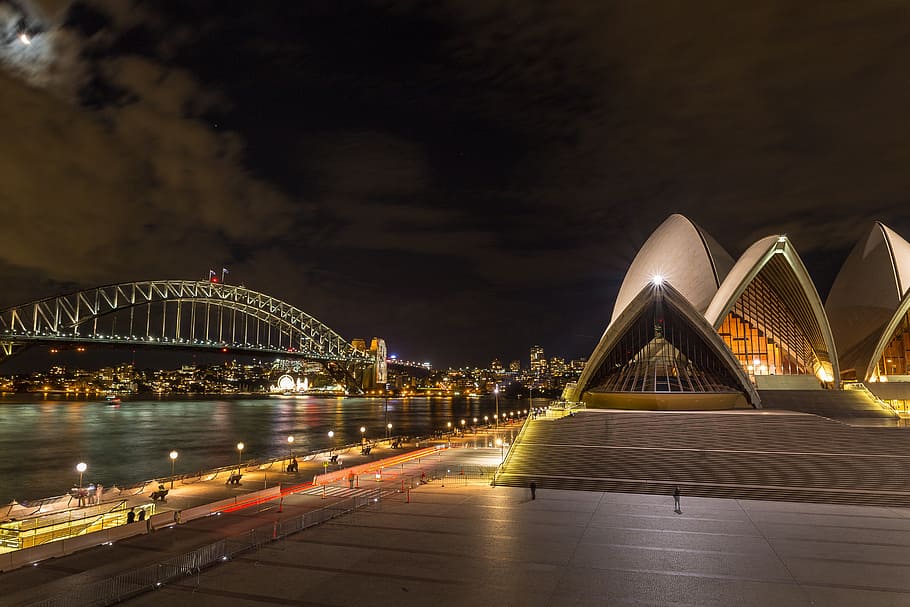Sydney Opera House, Australia, bridge, sydneyharbour, circularquay, HD wallpaper