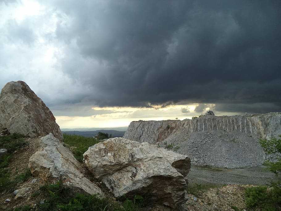 Gut, Stone, Quarry, Mine, gut-stone, cliff, cloud, nature, geologist HD wallpaper