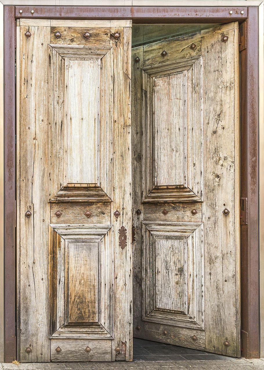 Door, Wood, Texture, Ajar, wood texture, wood - Material, entrance, HD wallpaper