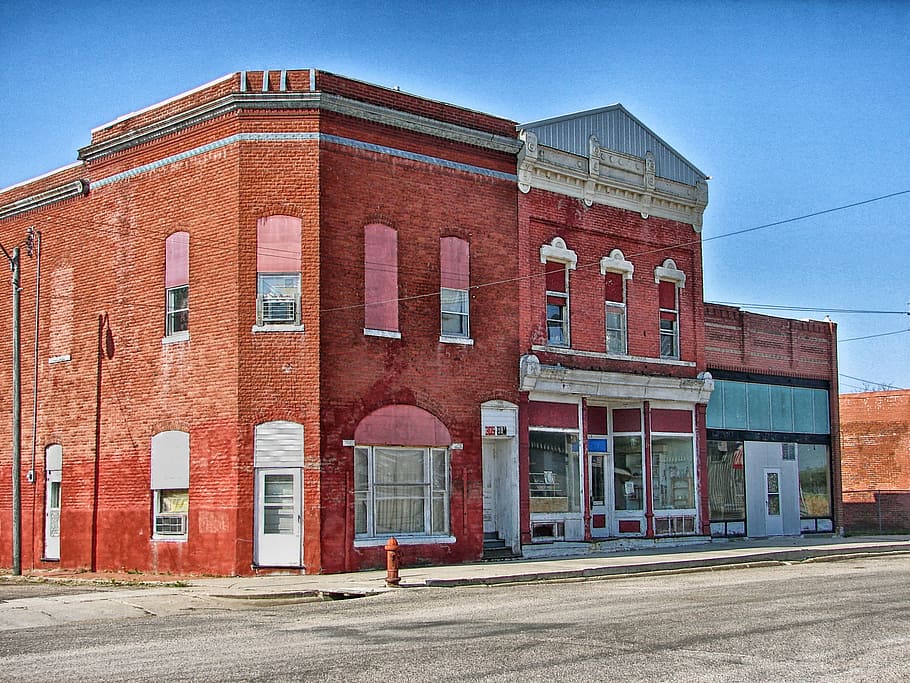 clem's opera house, gresham, nebraska, town, building, structure HD wallpaper