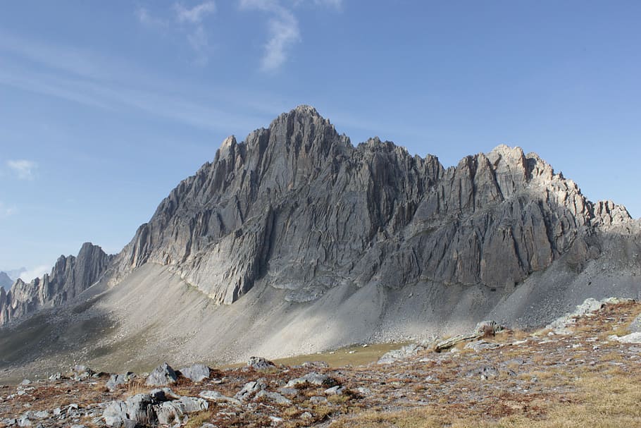 mountain, sky, alpine, summit way, landscape, rock, scenics - nature HD wallpaper