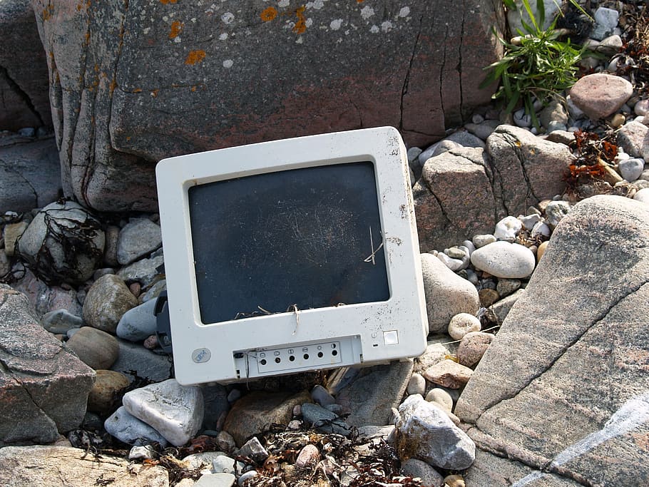 debris, computer, littering, old, solid, rock, rock - object HD wallpaper