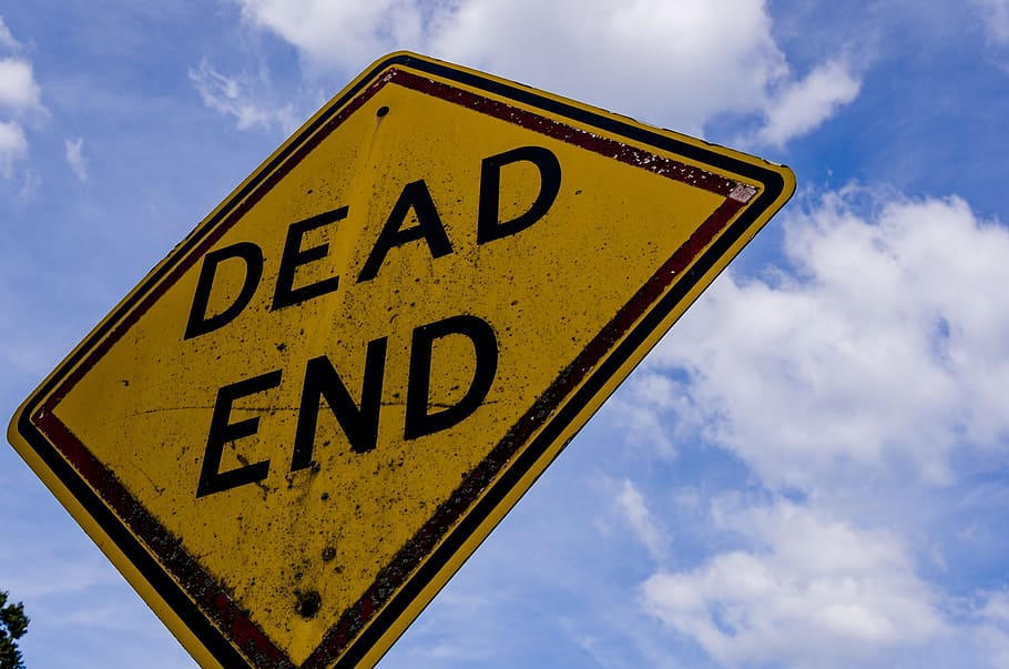close-up photo of Dead End street sign during daytime, communication, HD wallpaper