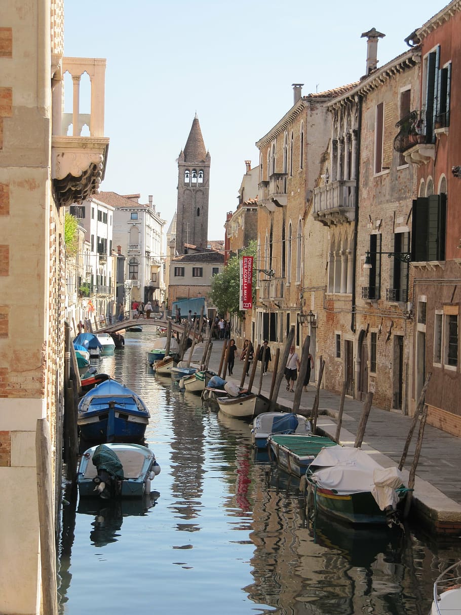 venice, channel, italy, architecture, building exterior, built structure HD wallpaper