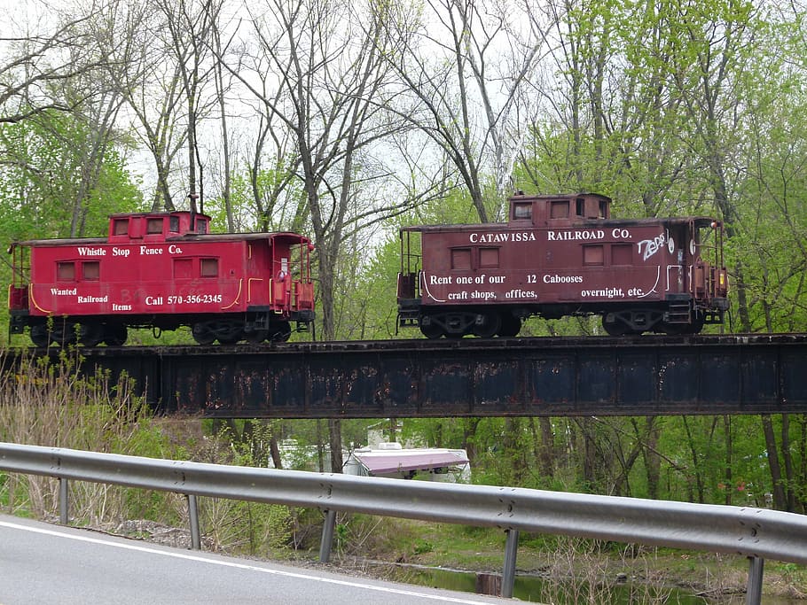 caboose, train, railroad, railway, vintage, retro, track, rail transportation HD wallpaper