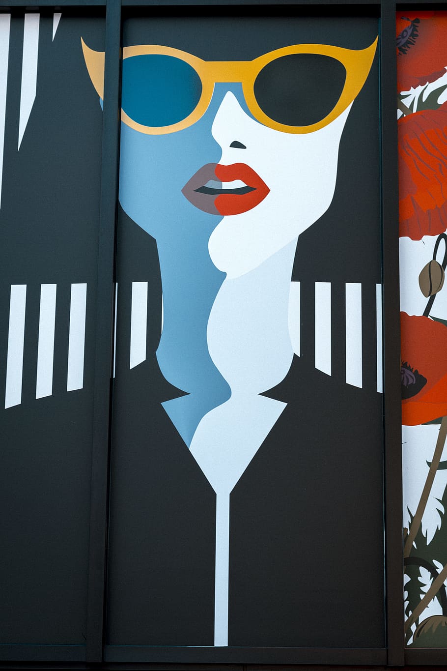 streetart, woman in glasses pop art, women, illustration, fashion HD wallpaper