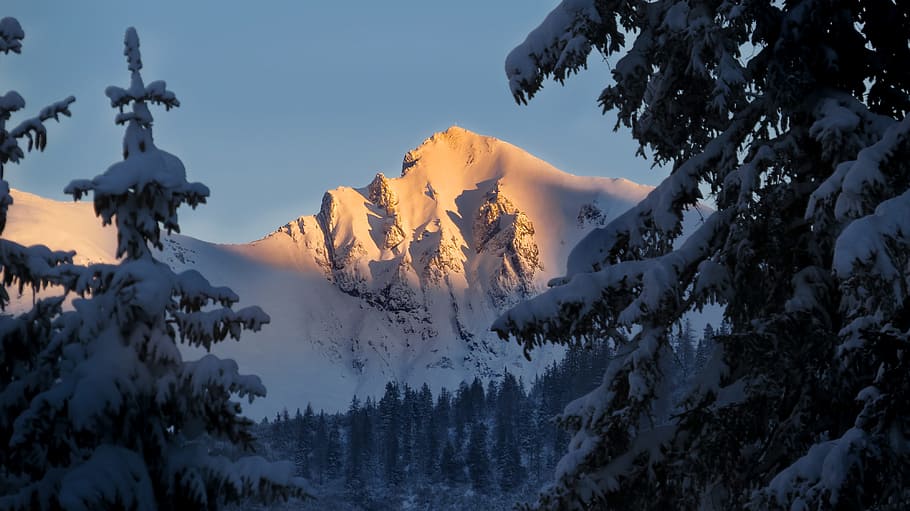 Mountains, Alpine, Winter, Snow, landscape, mountain landscape HD wallpaper