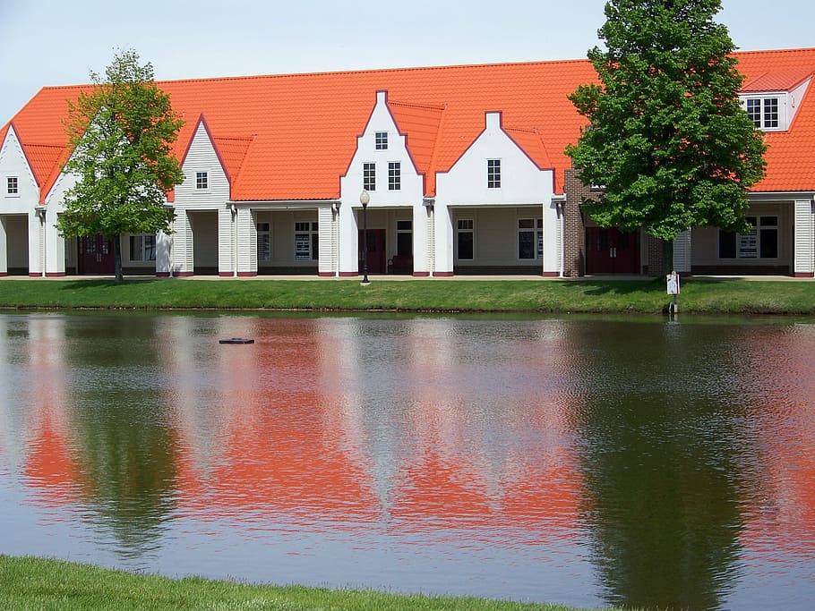 dutch, water, reflection, architecture, landmark, building HD wallpaper