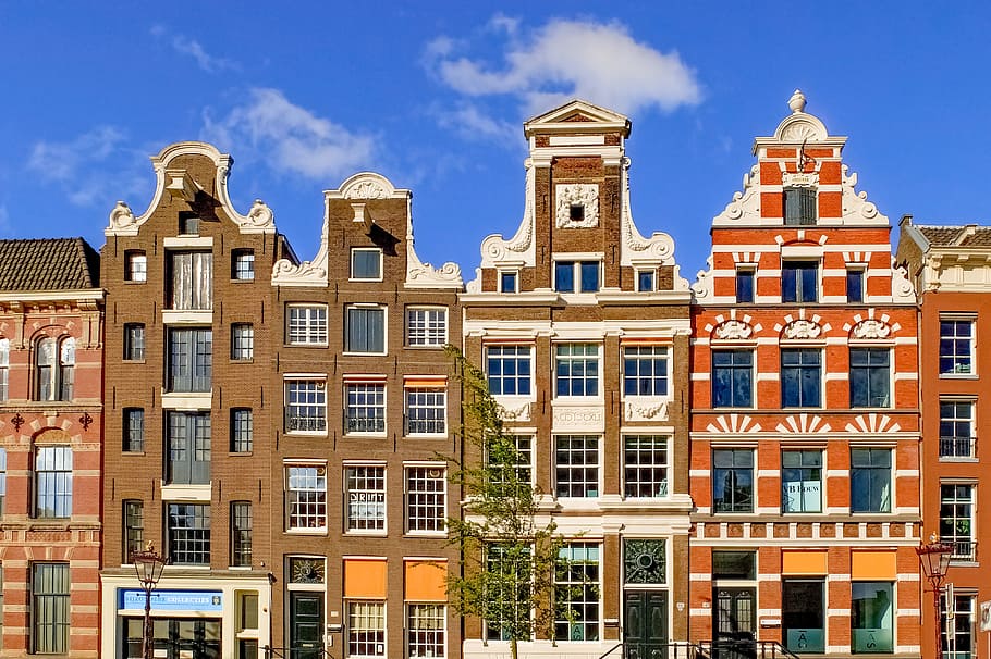 white and brown building, home, house, facade, brick, architecture HD wallpaper