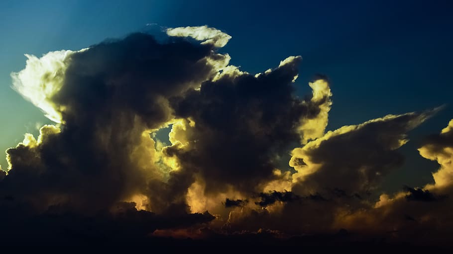 sky, clouds, sunset, afternoon, cloudy, autumn, dark, hell HD wallpaper