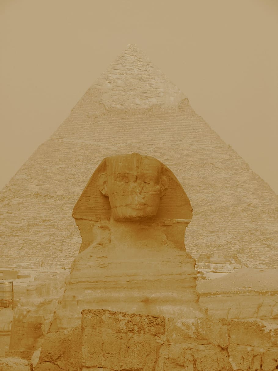 Sphinx, Pyramid, Egypt, Giza, Pharaoh, ghizé, africa, cairo HD wallpaper