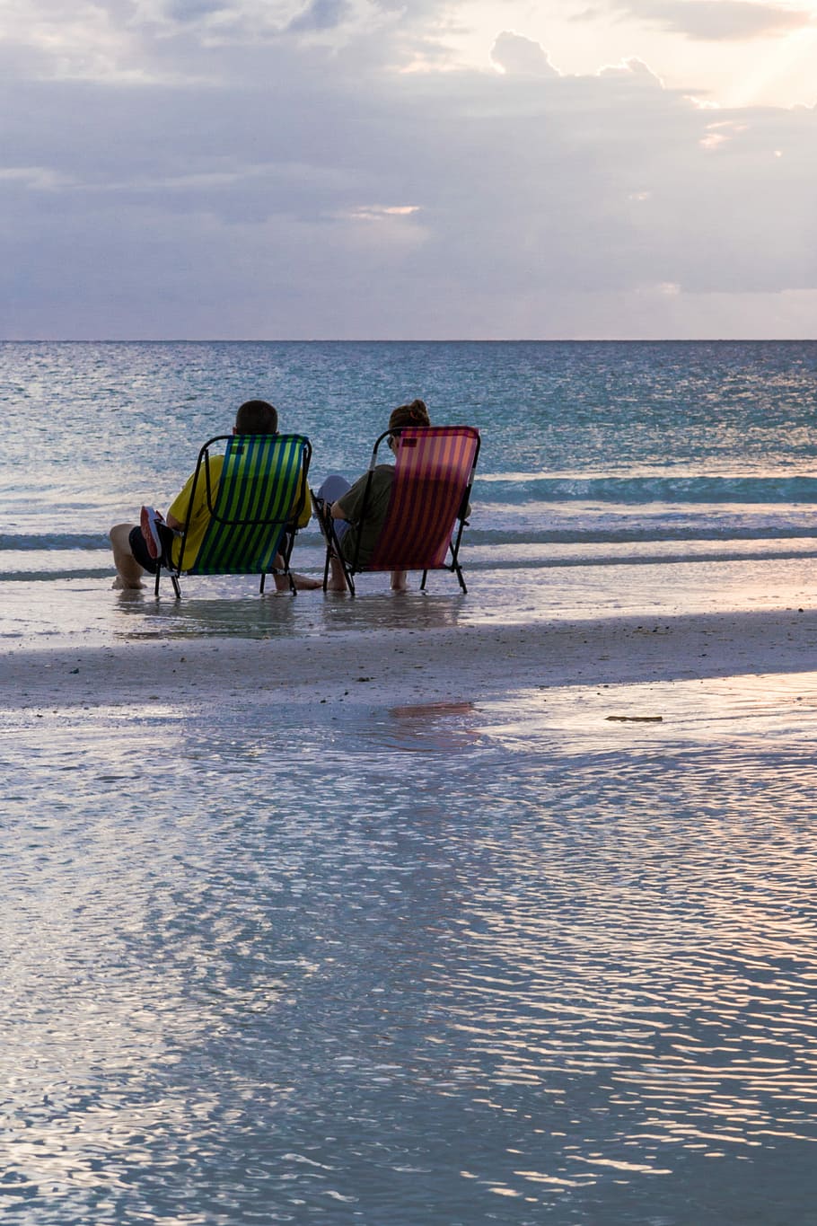Shore, Ocean, Relax, Sunset, People, couple, sea, beach, summer HD wallpaper