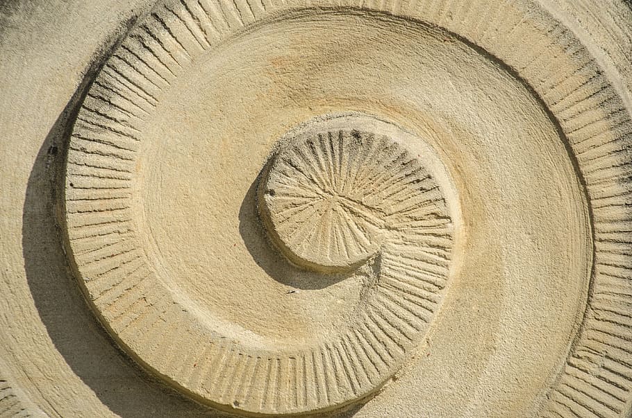 close up photo of brown concrete surface, spiral, texture, structure HD wallpaper