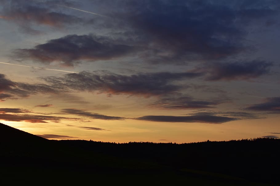 sky, mood, clouds, sunrise, landscape, nature, morgenstimmung HD wallpaper