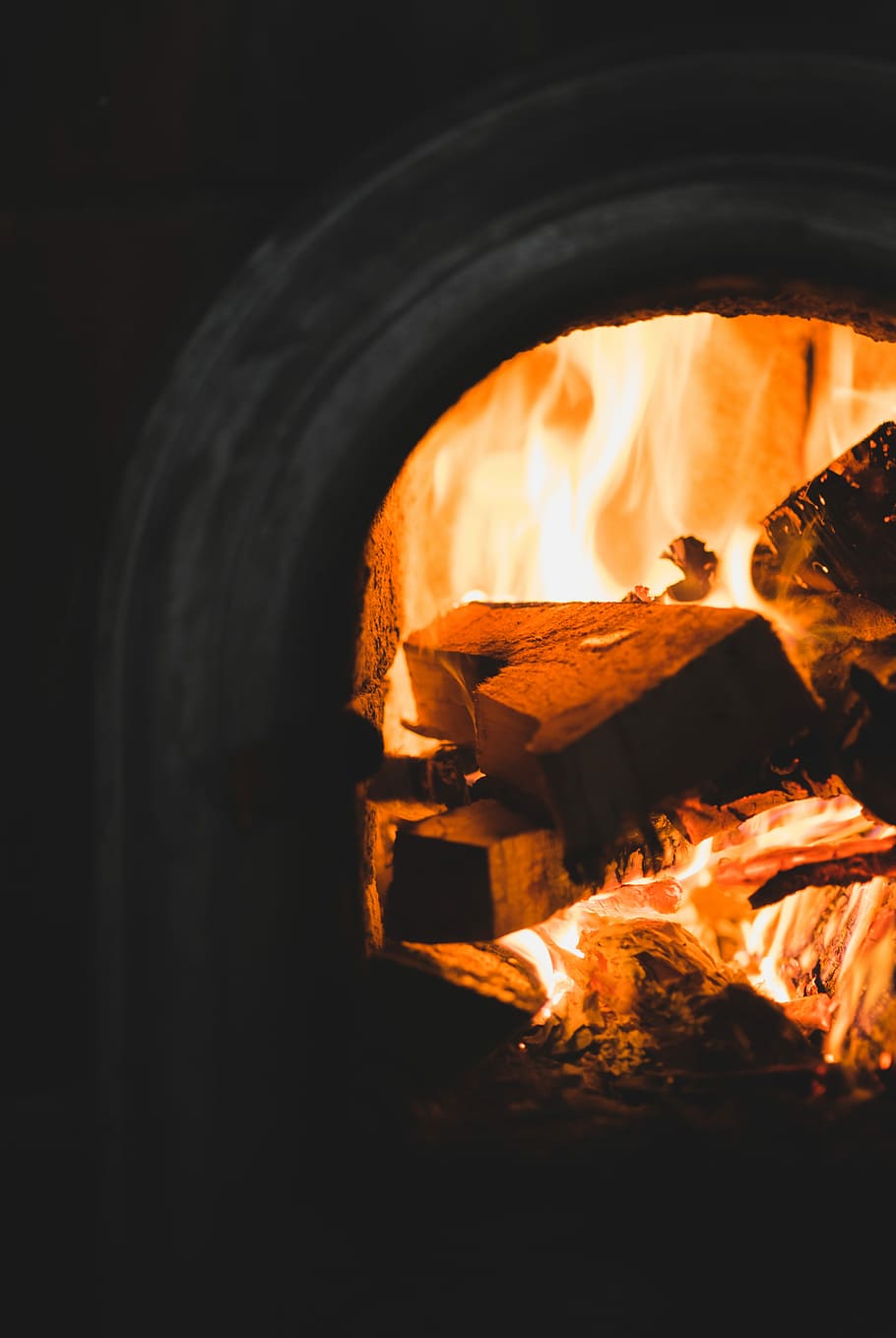 burned woods in fireplacfe, shallow focus photography of fire woods HD wallpaper
