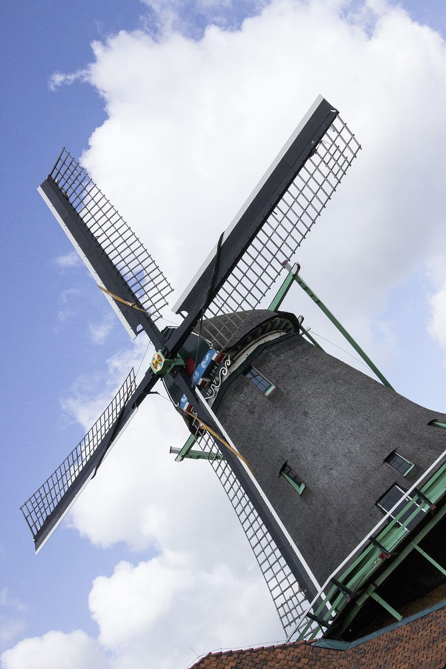 windmill, amsterdam, silhouette, shadow, sky, clouds, water HD wallpaper