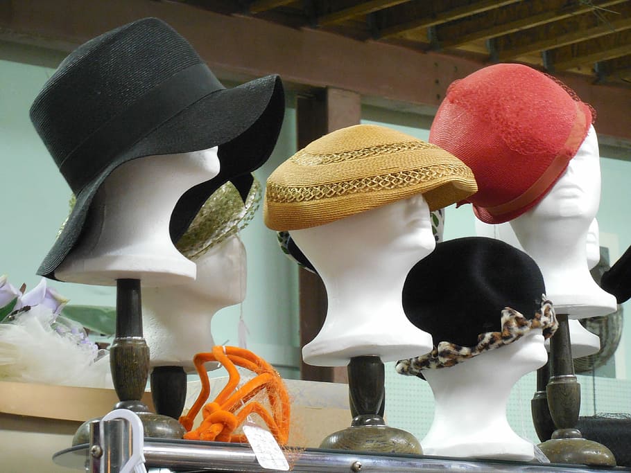 hats on mannequins, Fashion, Style, Female, design, dummy, woman, HD wallpaper
