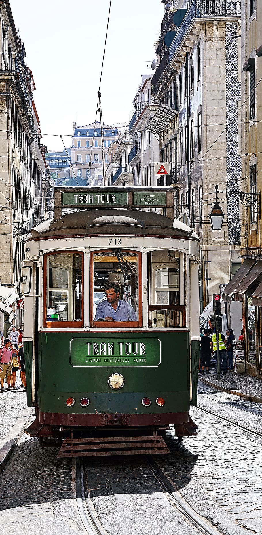 lisbon, tram, vintage, street, transportation, old, portuguese, HD wallpaper