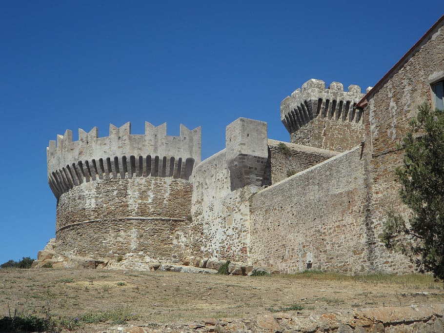 Populonia, Gulf, Baratti, Castle, gulf of baratti, fortress, HD wallpaper