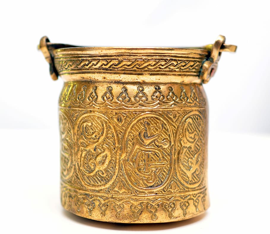 container, antique, isolate, old, gold, ancient, decoration HD wallpaper