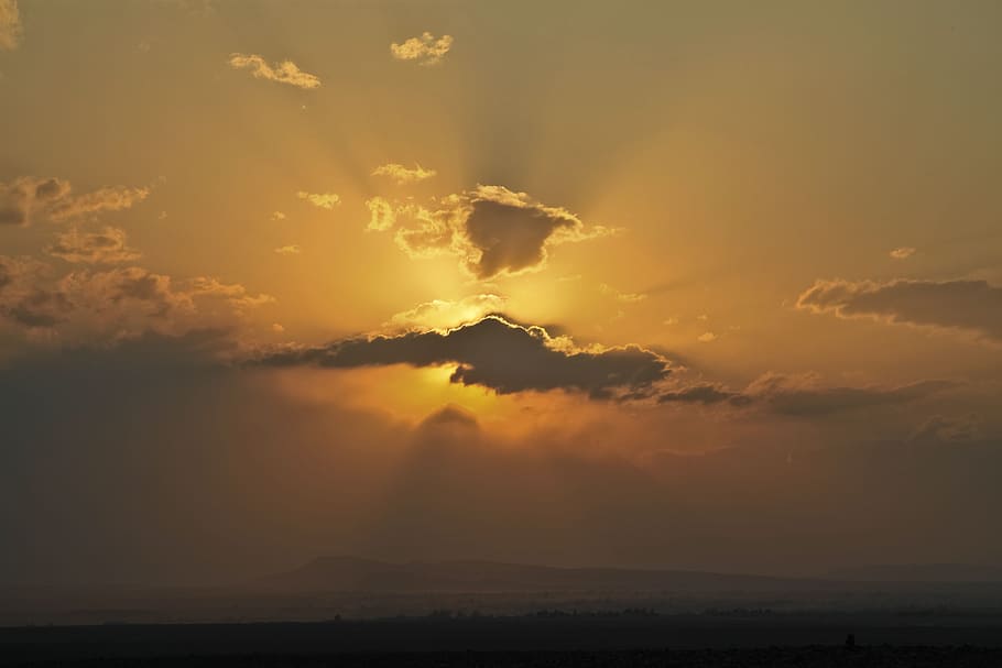 Sunset, Nature, Sky, Clouds, sunrise, sunlight, outdoor, natural HD wallpaper