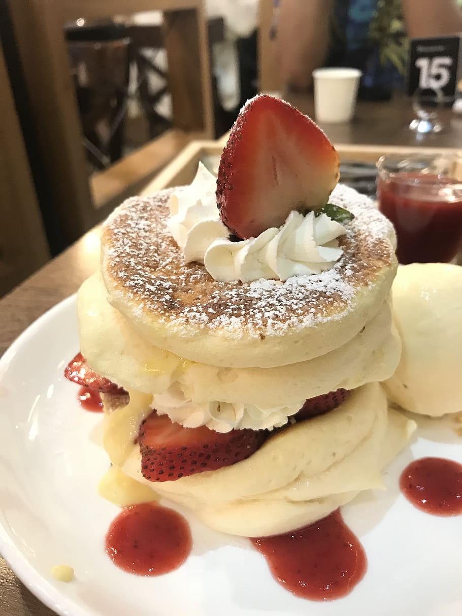 sweet, pancake, cream, food and drink, sweet food, dessert HD wallpaper