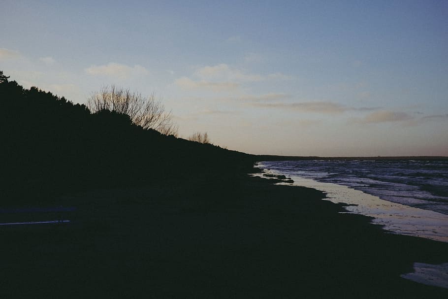 Beach underexposed, landscape, nature, sea, water, scenics, no People HD wallpaper