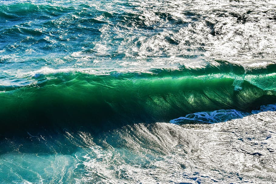 ocean wave during daytime, wind, huge, break, transparent, water HD wallpaper
