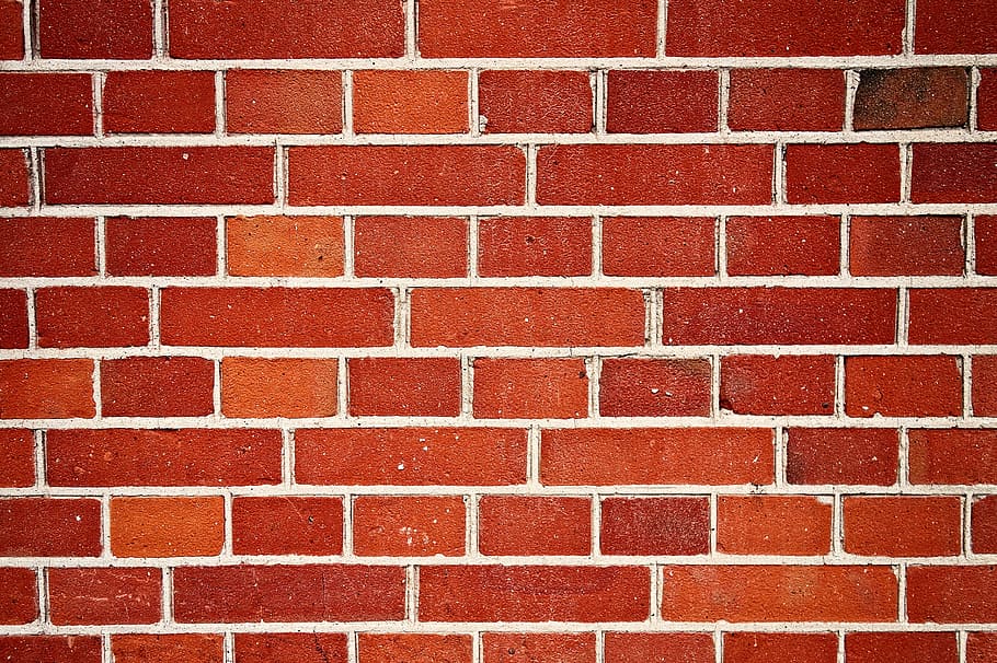 red brick wall, bricks, masonry, seams, mortar, brick background, HD wallpaper