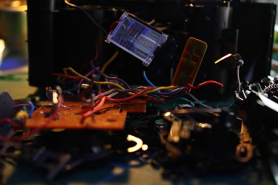 technical, circuit board, electronics, old, recycling, optics HD wallpaper