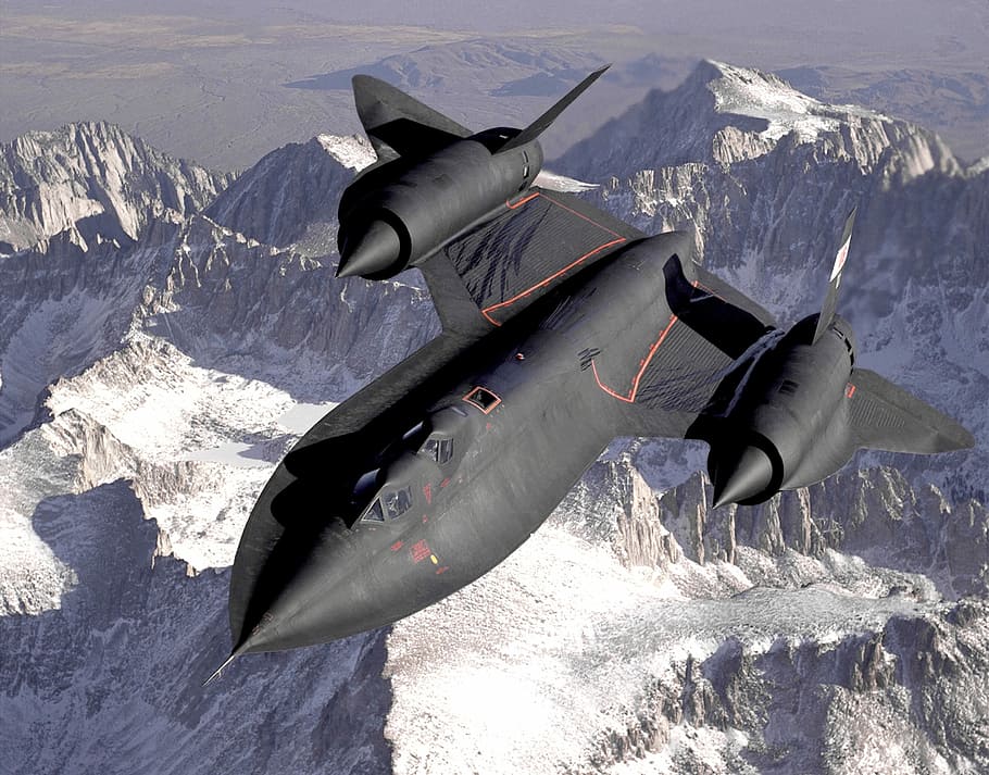 Black SR-71 Blackbird supersonic Jet, airplane, photos, public domain