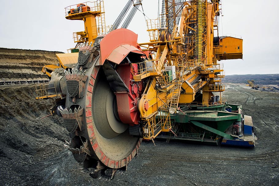 yellow industrial crane, untitled, construction, site, industry HD wallpaper