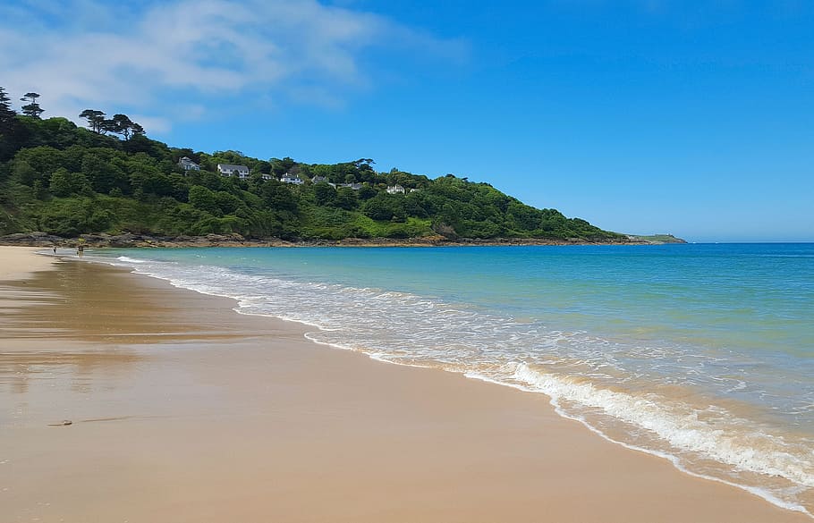 Beach, Cornwall, Coast, Ocean, England, sea, nature, scenics HD wallpaper