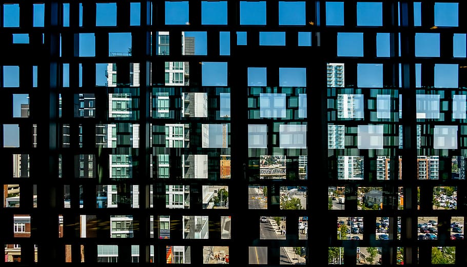 photo of high rise buildings, picture of glass high rise building at the city HD wallpaper